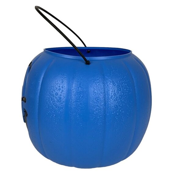 General Foam Plastics Blue Pumpkin Halloween Candy Bucket Autism Awareness - Picture 2 of 6
